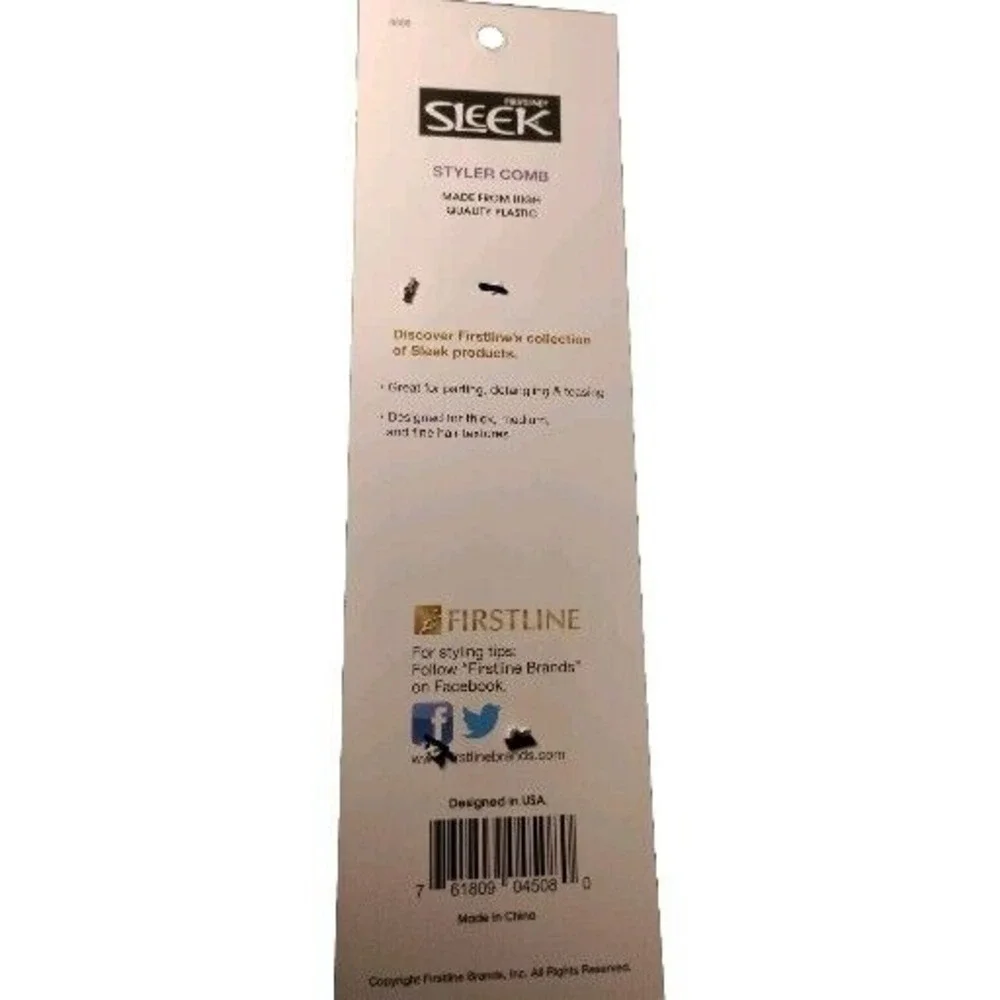 Firstlone Sleek - I Comb Through It HairStyler comb, Pink Thick/Medium/Fine 7.5
